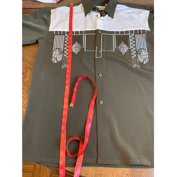 Pronti Collection By Phita Embroidered Button Up Blouse Dark Green Size M - Picture 8 of 10